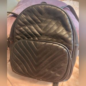 Crossi Black Quilted Mini Backpack